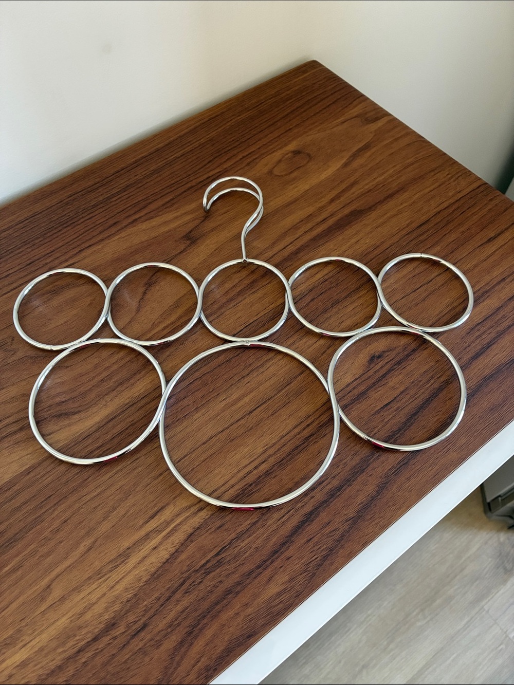 Multi-Ring Accessory Hanger - Silver Metal Closet Organizer